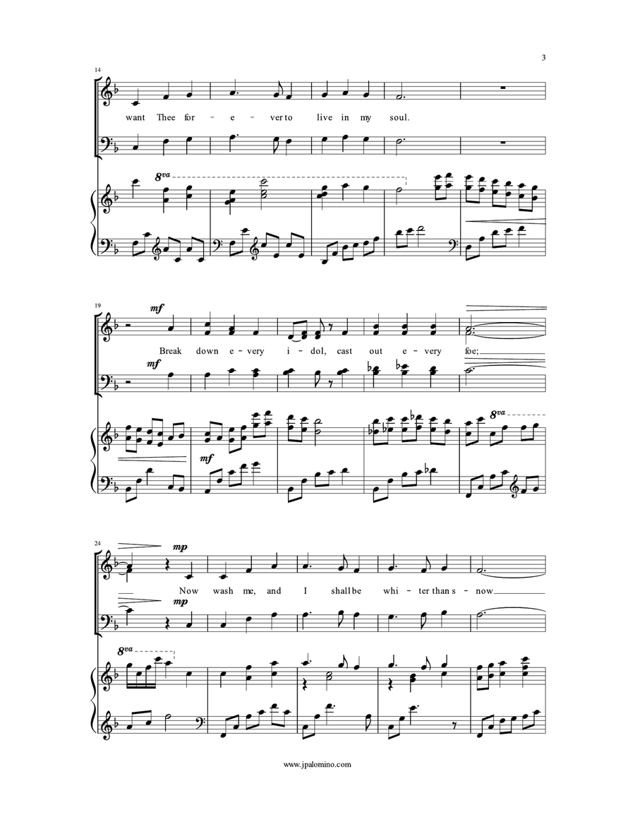 Whiter than Snow - SATB Arrangement 4-Part scores gallery preview page 3