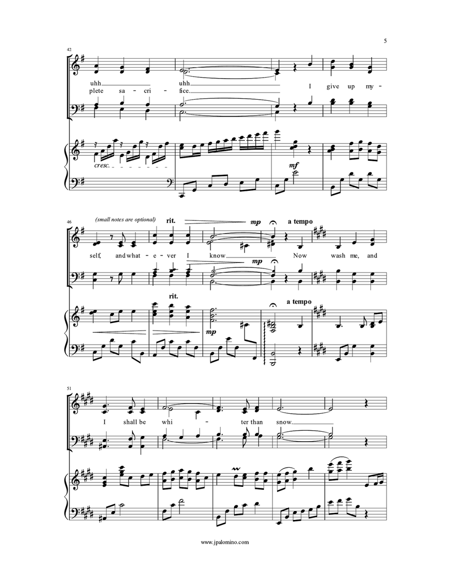 Whiter than Snow - SATB Arrangement 4-Part scores gallery preview page 5