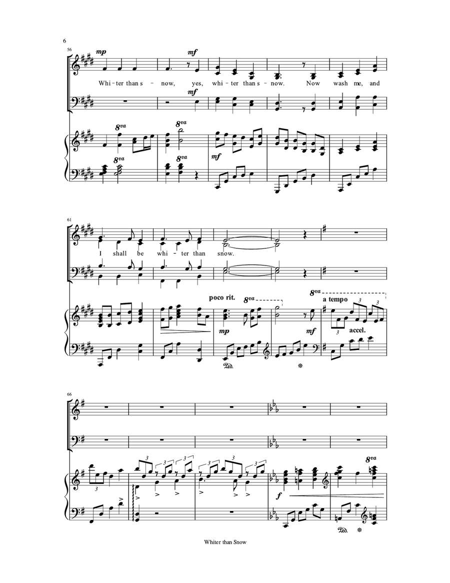 Whiter than Snow - SATB Arrangement 4-Part scores gallery preview page 6