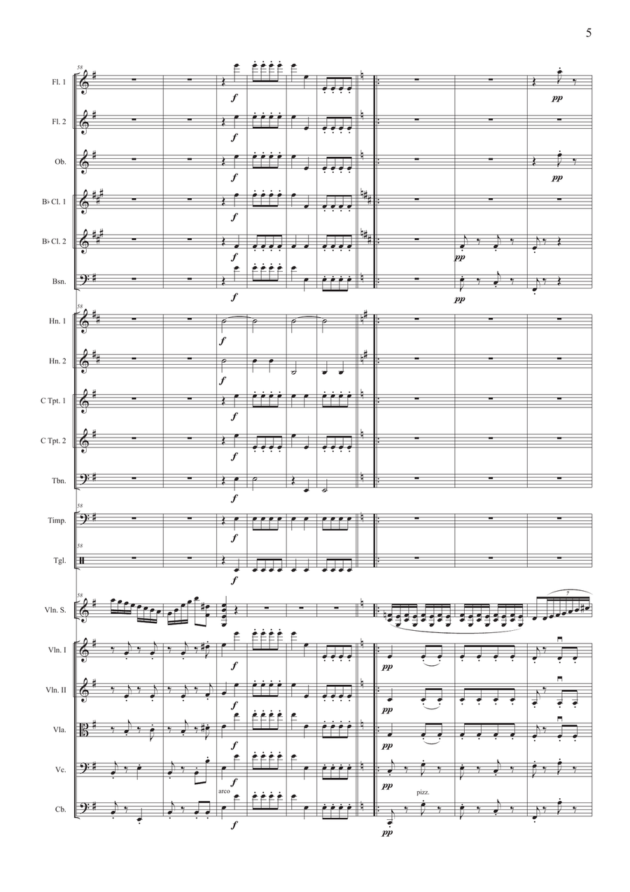 La Ronde des Lutins, violin with orchestra accompaniment; (score only) Full Orchestra scores gallery preview page 6