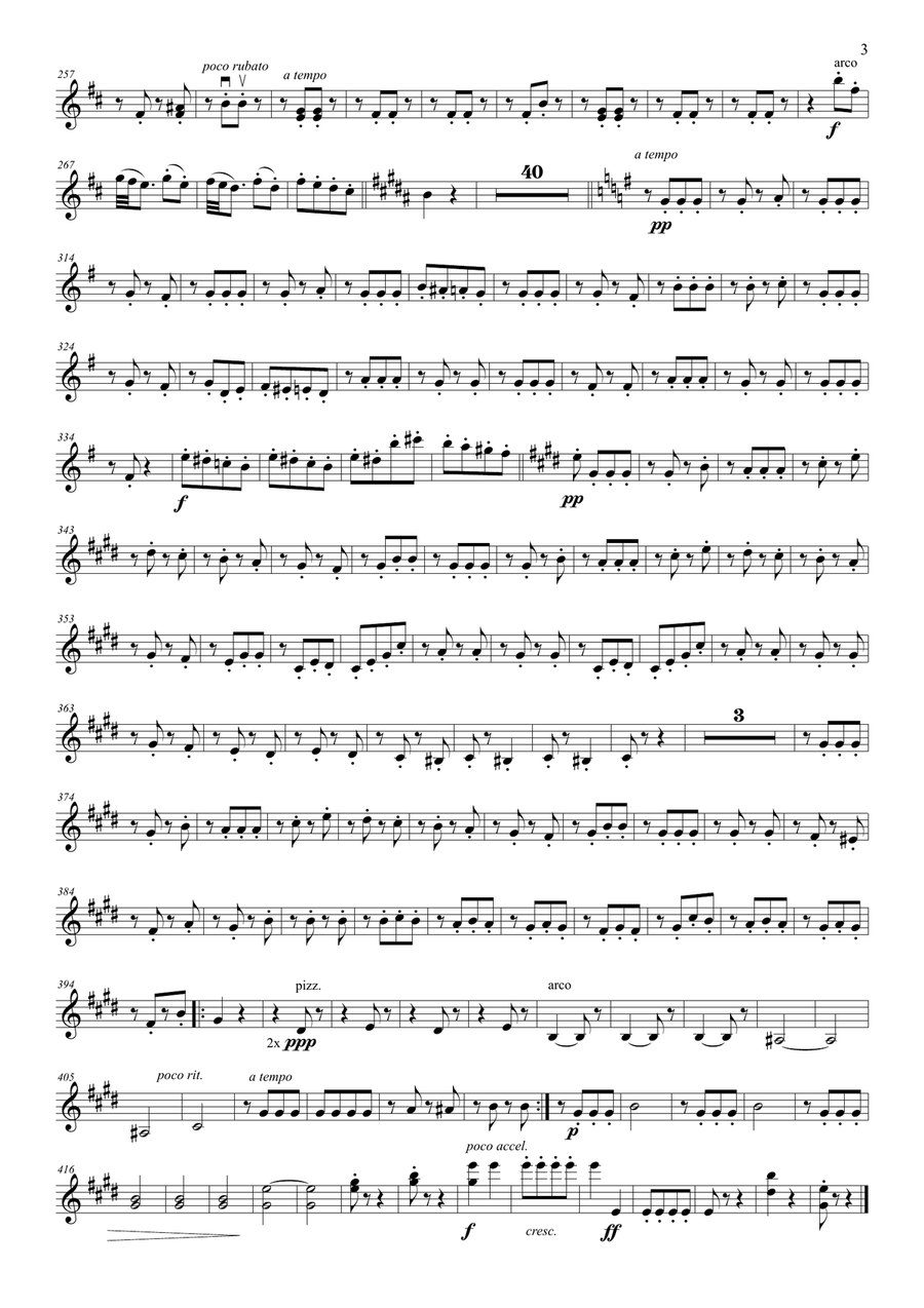La Ronde des Lutins, violin with orchestra accompaniment; (parts only) Full Orchestra scores gallery preview page 5