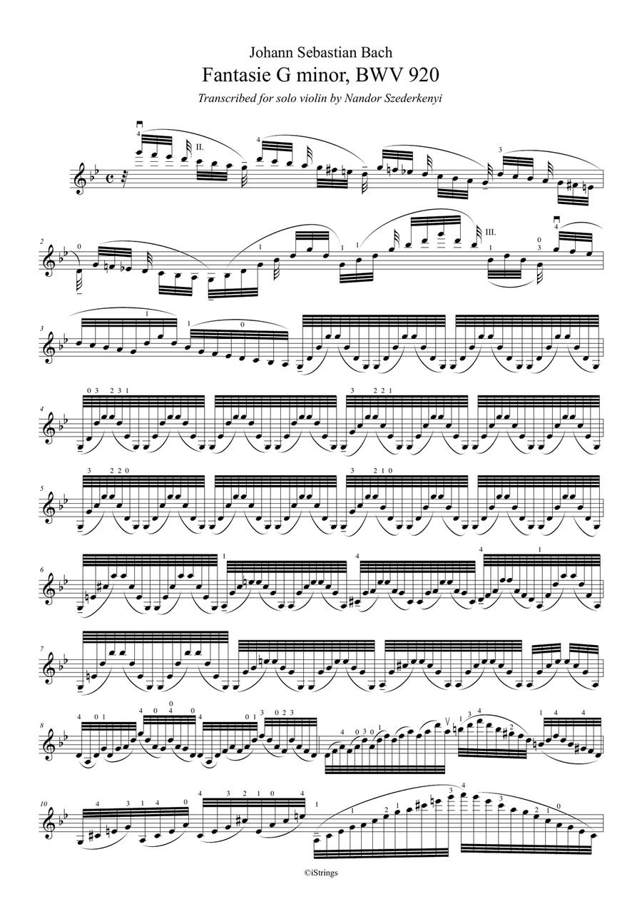Fantasia in G minor for solo violin BWV 920 Violin Solo scores gallery preview page 2