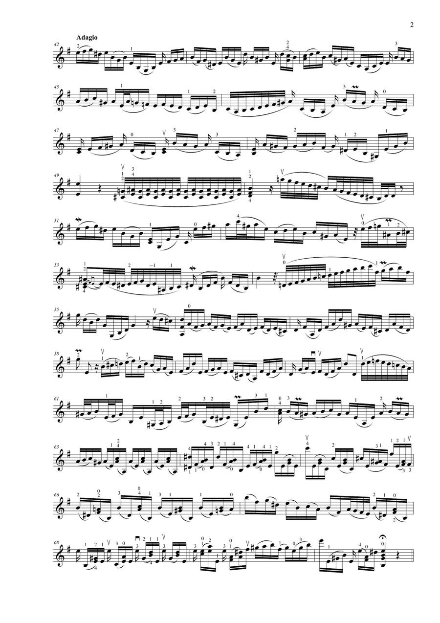 Toccata E minor for solo violin BWV 914 Violin Solo scores gallery preview page 3