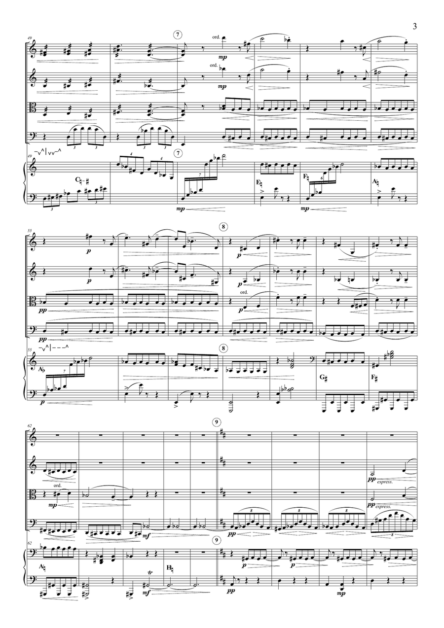 La Valse for string quartet & harp (score only) Chamber Orchestra scores gallery preview page 4