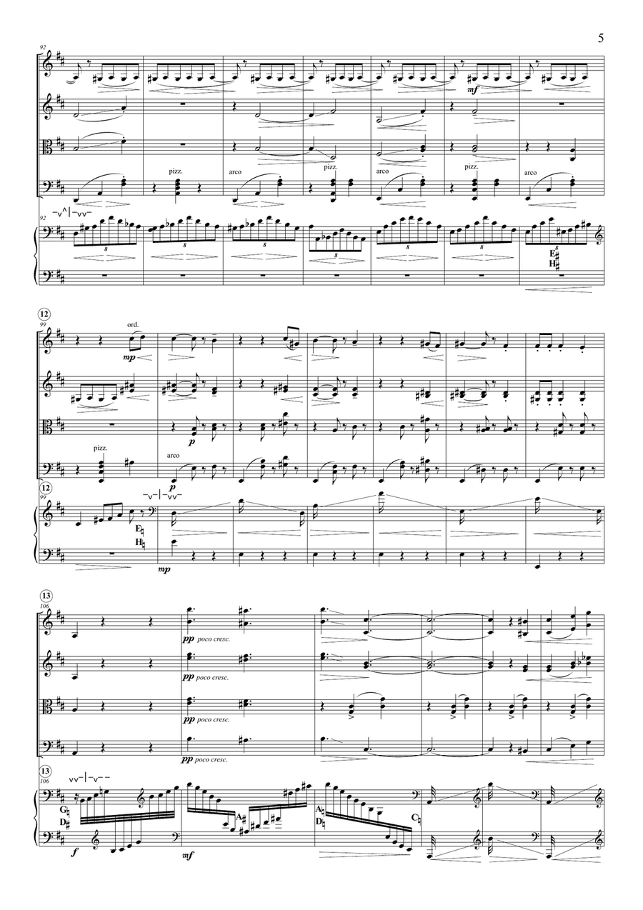 La Valse for string quartet & harp (score only) Chamber Orchestra scores gallery preview page 6
