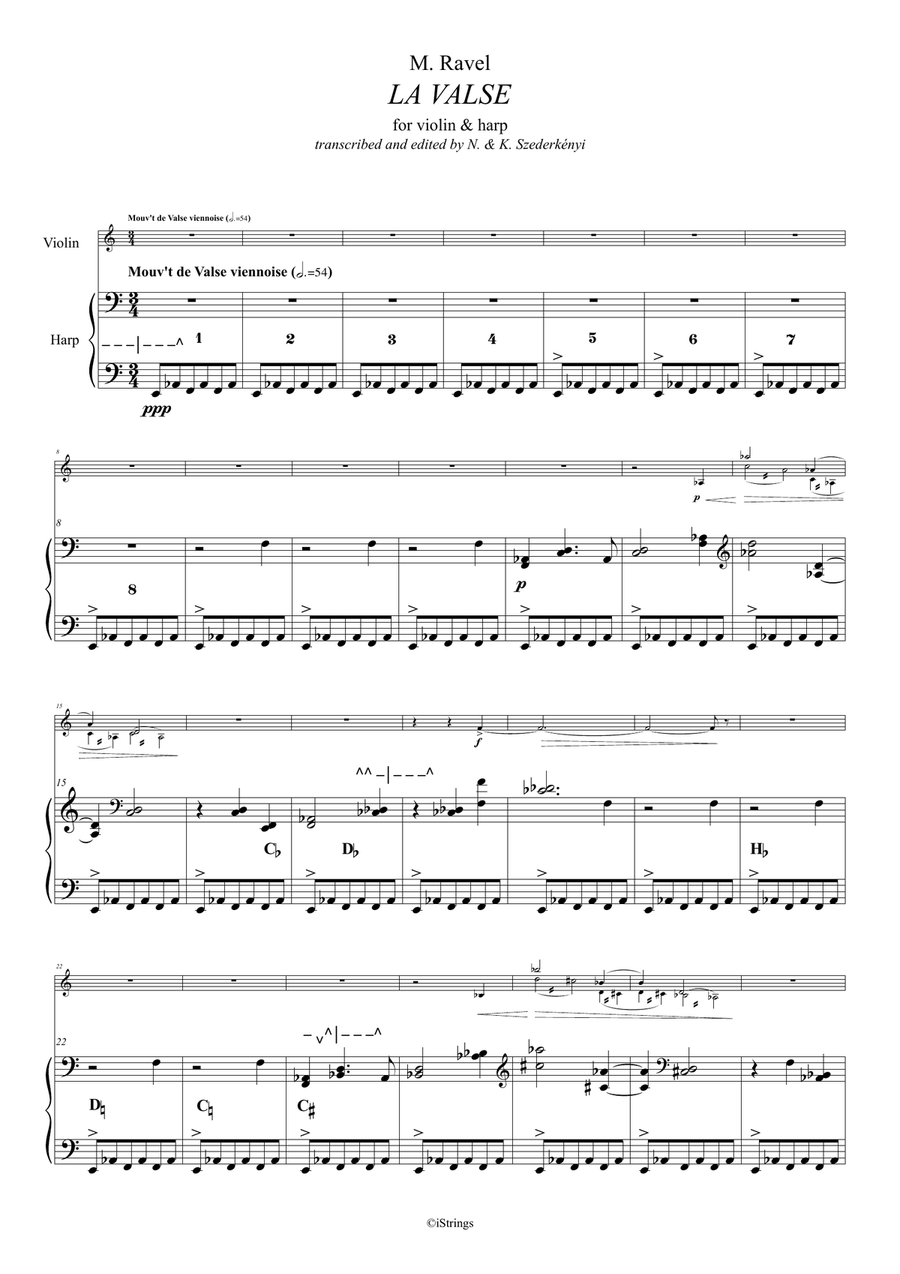 La Valse for violin & harp String Duet scores gallery preview page 2