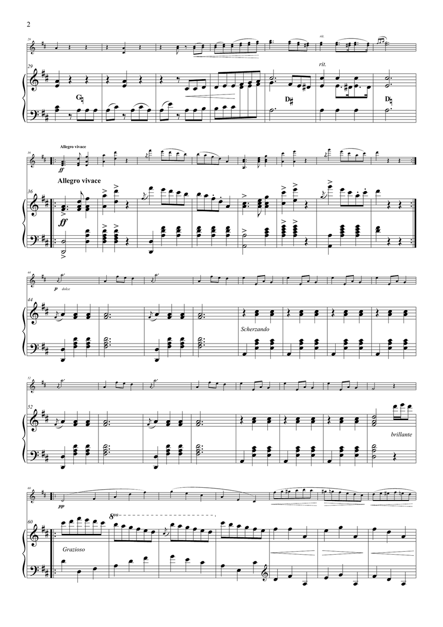 Invitation to the Waltz for violin & harp String Duet scores gallery preview page 3