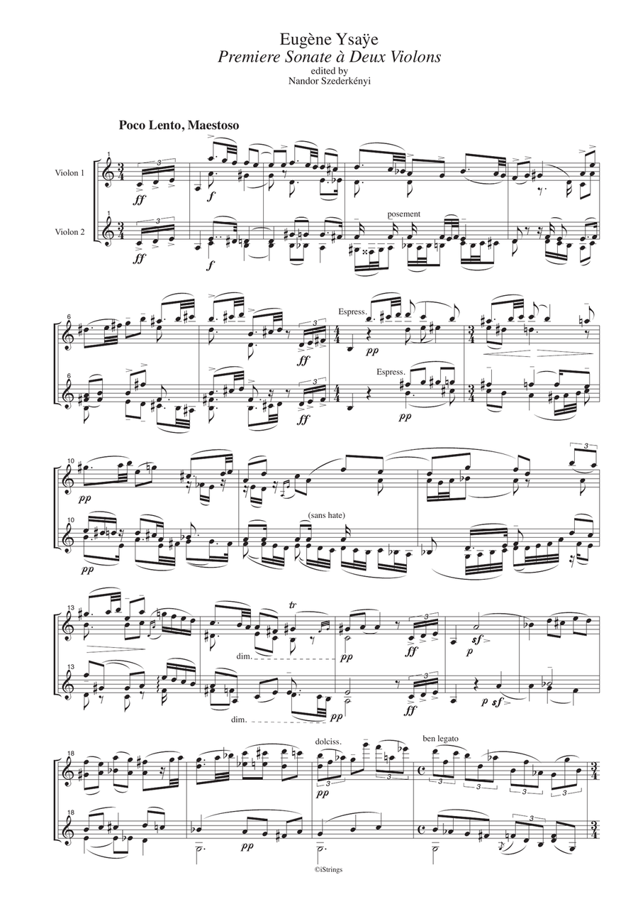 Sonata for two violins String Duet scores gallery preview page 2