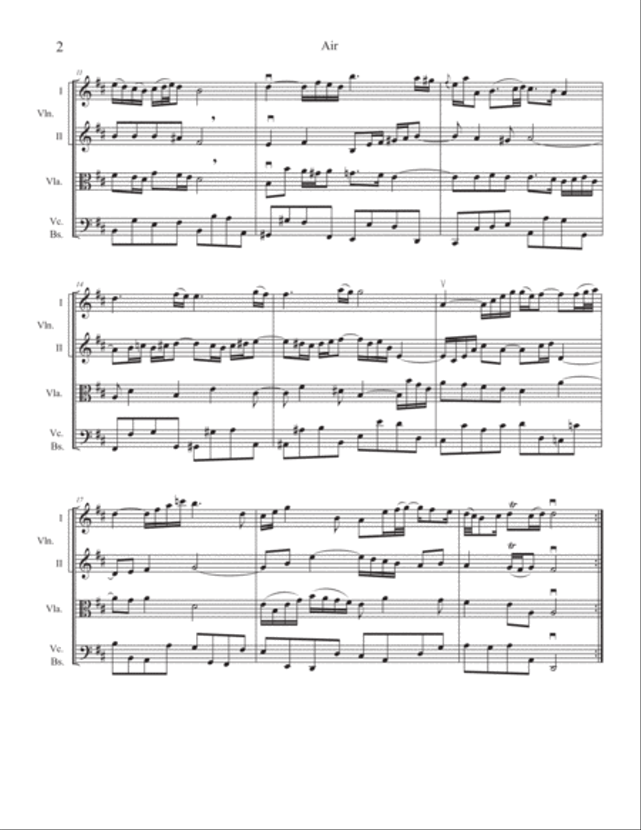 Air from Orchestra Suite No. 3 in D major, BWV 1068 String Orchestra scores gallery preview page 3