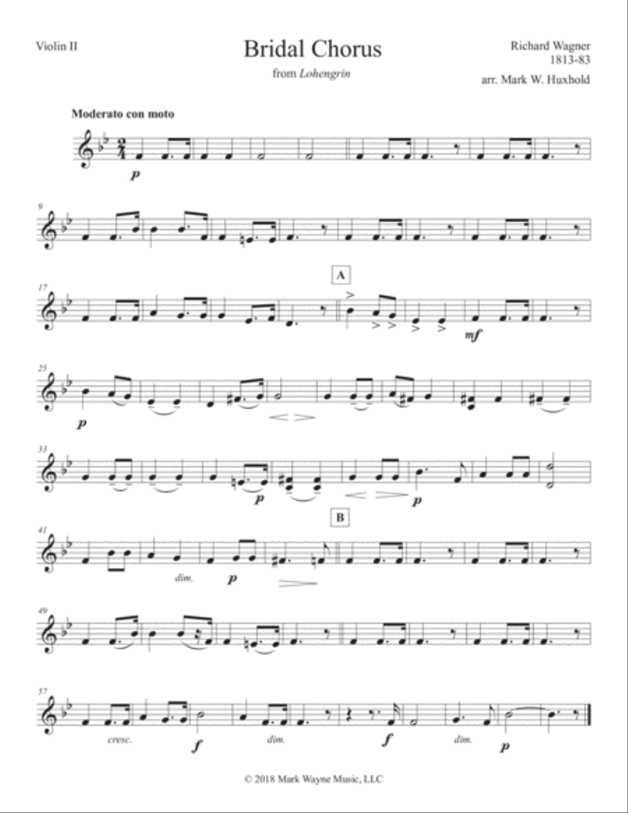 Bridal Chorus from Lohengrin String Quartet scores gallery preview page 1