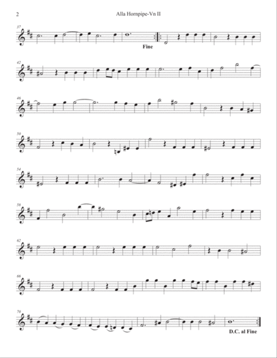 Alla Hornpipe from Water Music Suite No. 2 in D major String Orchestra scores gallery preview page 4