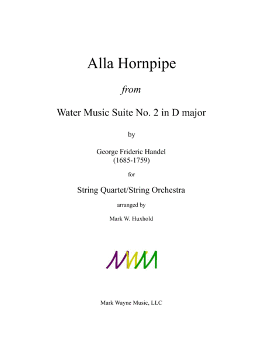 Alla Hornpipe from Water Music Suite No. 2 in D major String Orchestra scores gallery preview page 1