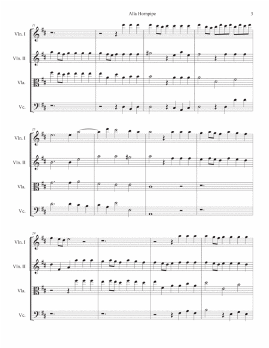 Alla Hornpipe from Water Music Suite No. 2 in D major String Orchestra scores gallery preview page 4