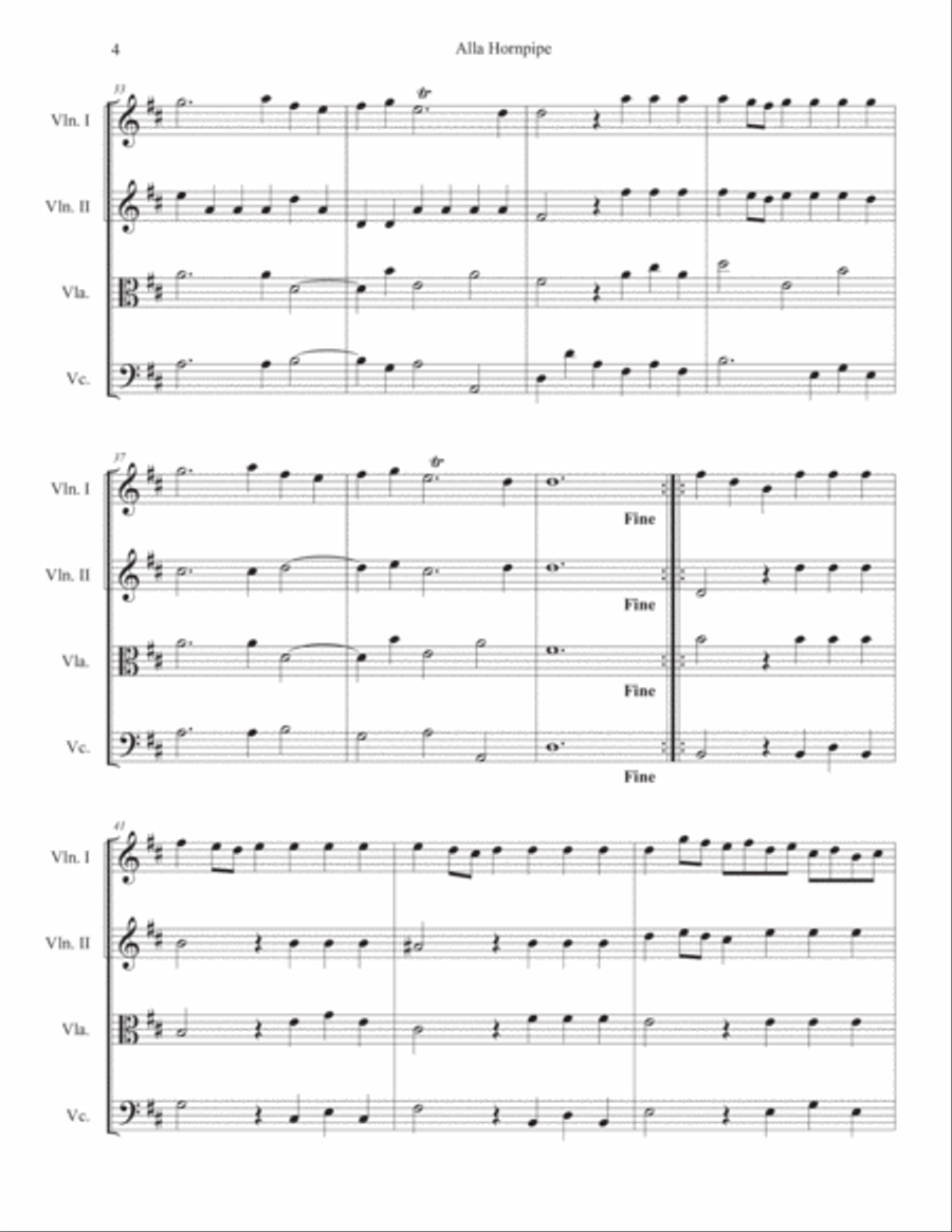 Alla Hornpipe from Water Music Suite No. 2 in D major String Orchestra scores gallery preview page 5