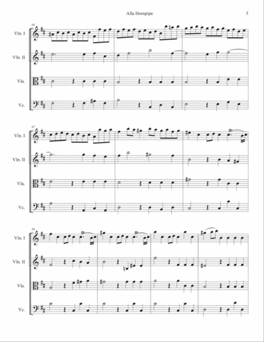 Alla Hornpipe from Water Music Suite No. 2 in D major String Orchestra scores gallery preview page 6