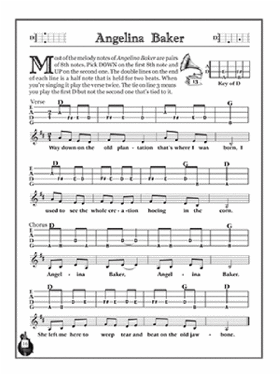 Easy 2-Chord Songs for Mandolin-39 Simple Songs with Lyrics, Music & Tab Mandolin scores gallery preview page 3