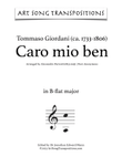 GIORDANI: Caro mio ben (transposed to B-flat major)