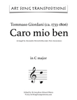 GIORDANI: Caro mio ben (transposed to C major)