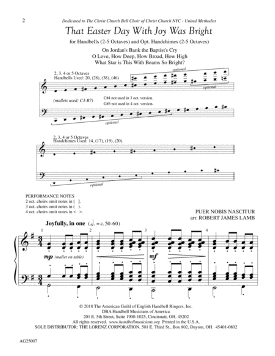 That Easter Day With Joy Was Bright Handbell scores gallery preview page 2