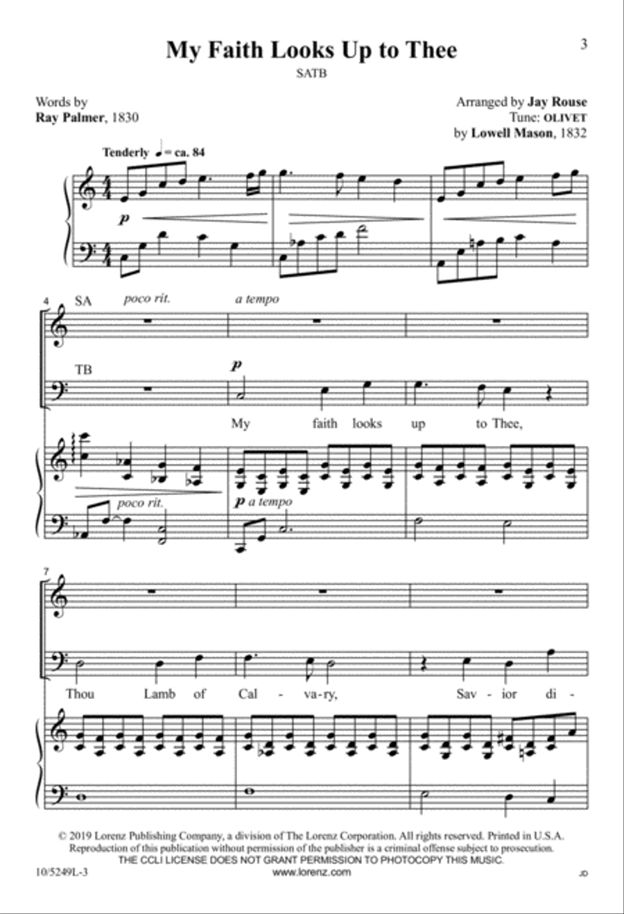 My Faith Looks Up to Thee 4-Part scores gallery preview page 2