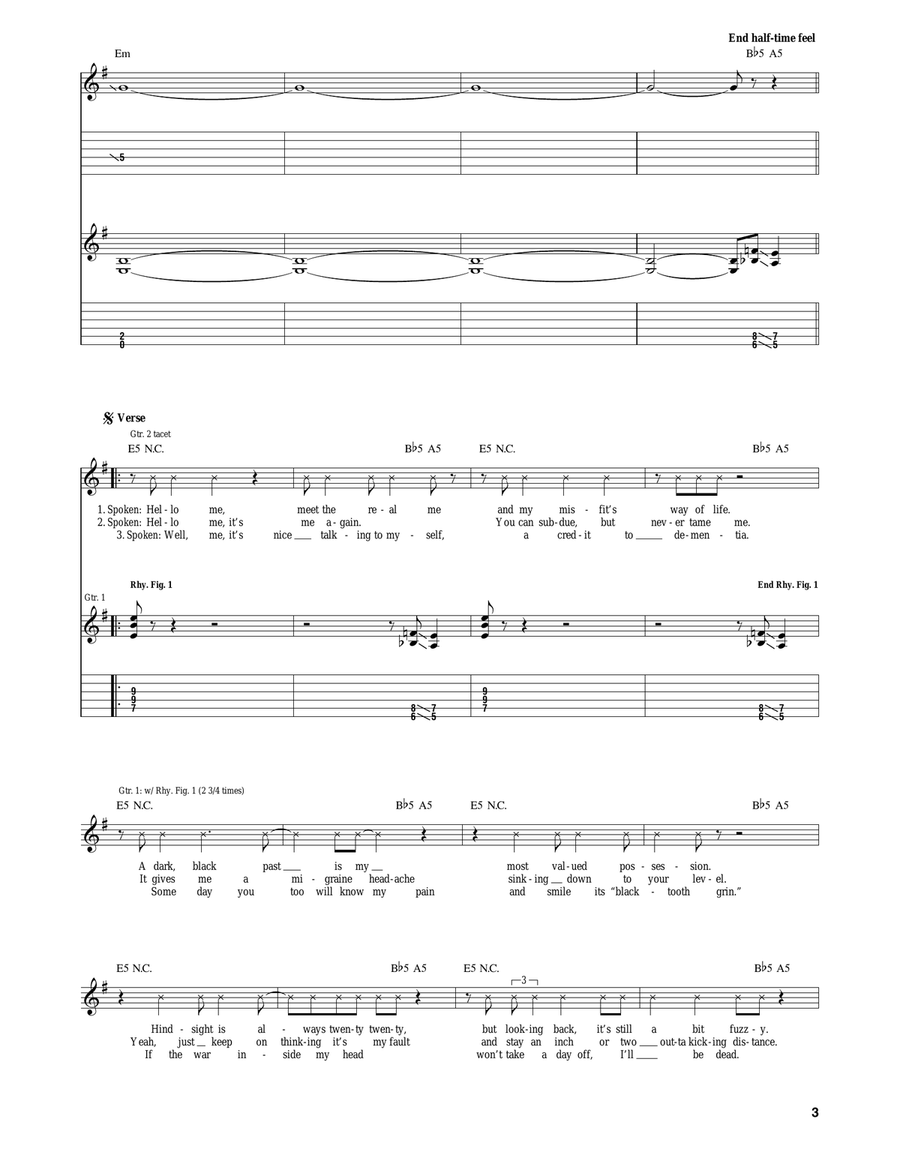 Sweating Bullets Sweating Bullets Acoustic Guitar scores gallery preview page 3