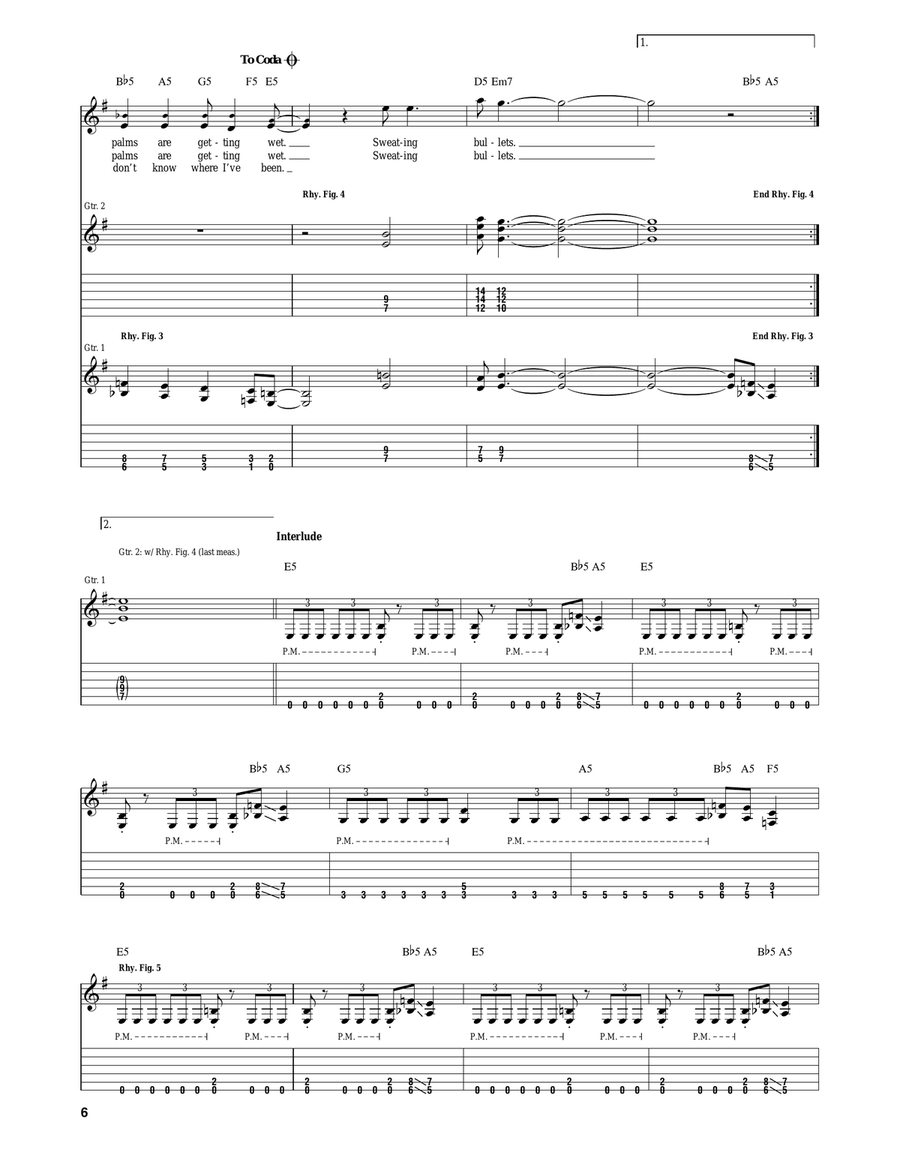 Sweating Bullets Sweating Bullets Acoustic Guitar scores gallery preview page 6