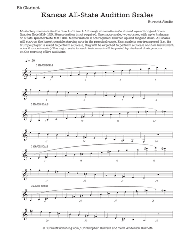 Kansas All-State Scales - CLARINET