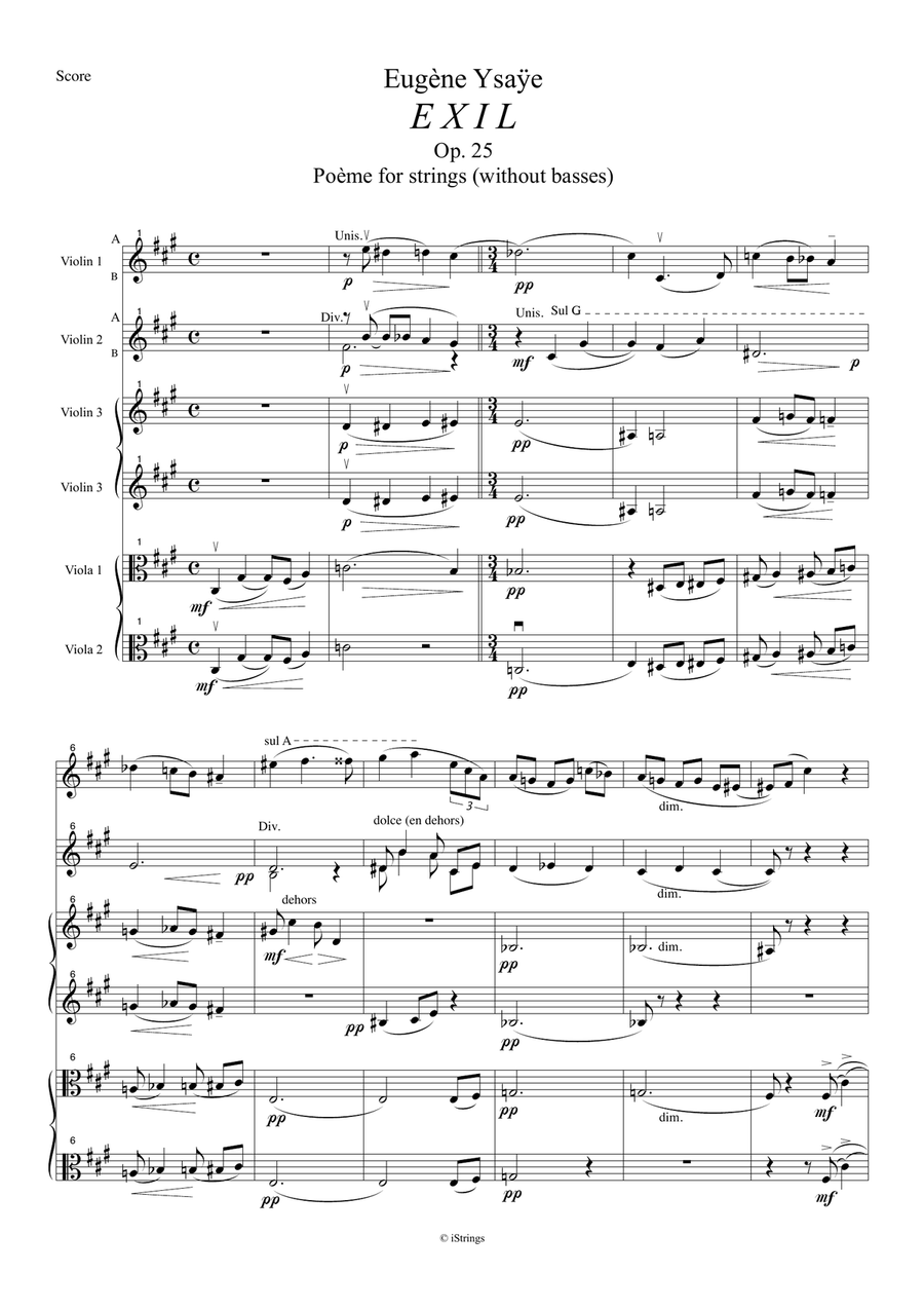 Exil - Poème for strings (without basses) String Orchestra scores gallery preview page 3