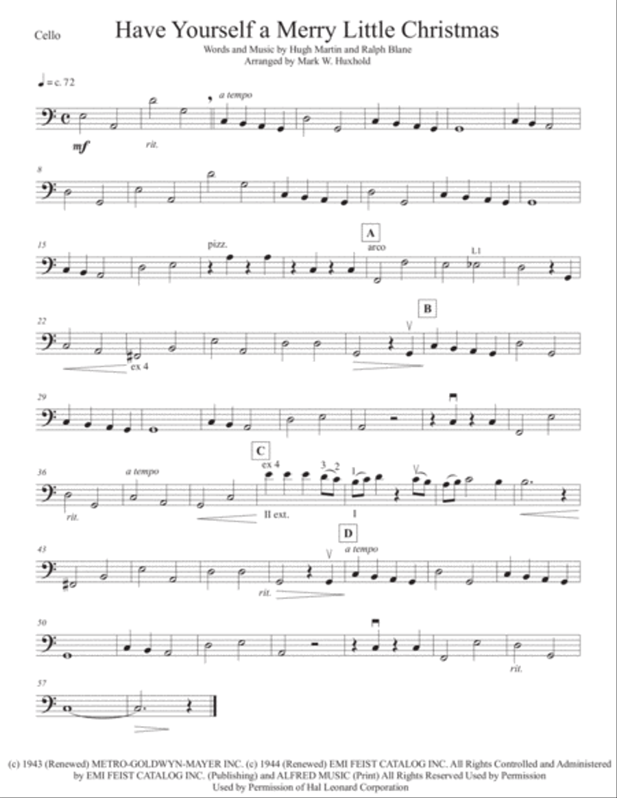 Have Yourself A Merry Little Christmas from MEET ME IN ST. LOUIS String Quartet scores gallery preview page 1