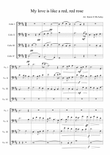 Scottish Song, My love is like a red, red rose, arranged for Cello Quartet