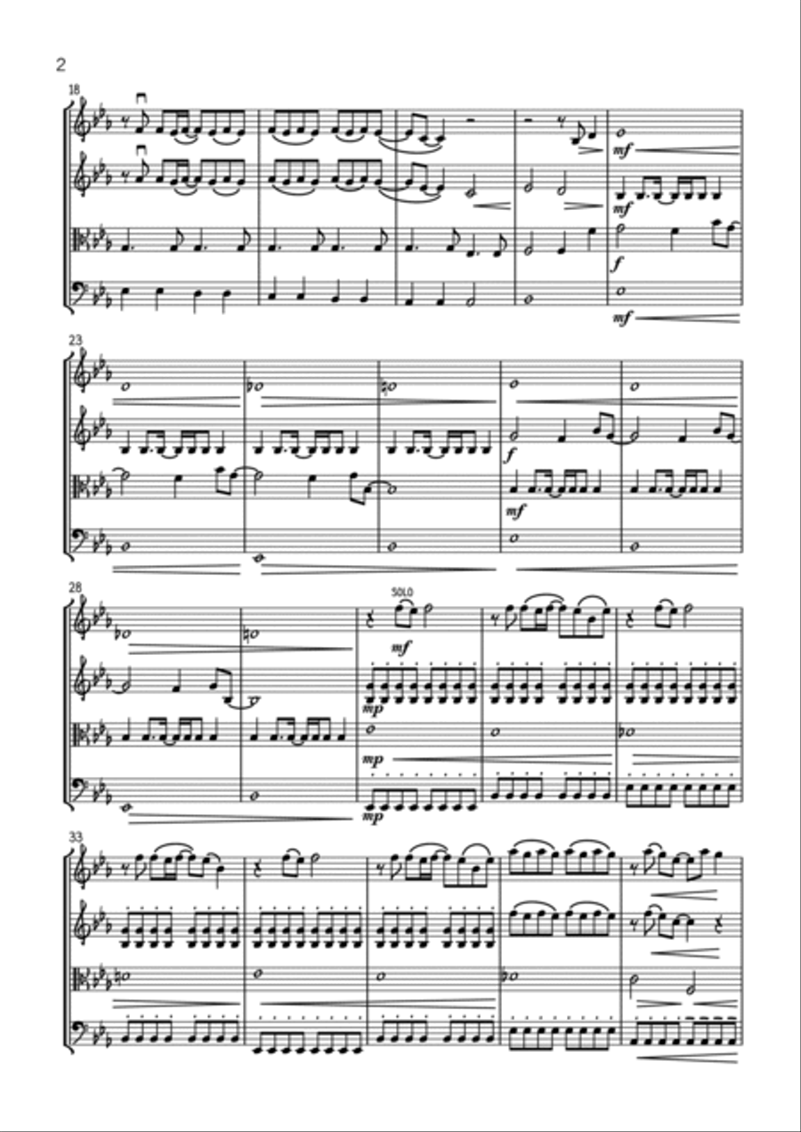 Kiss Me String Quartet scores gallery preview page 2