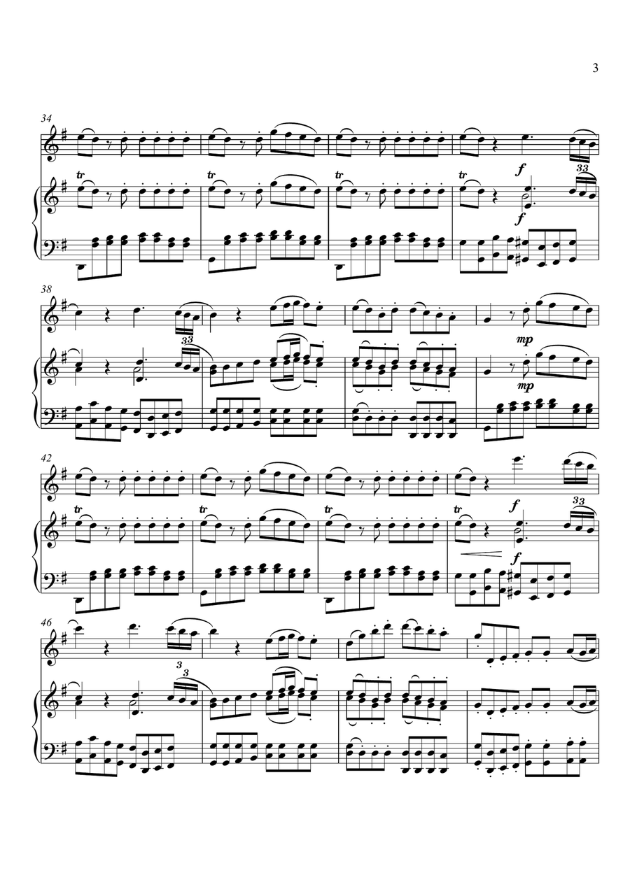 Eine Kleine Nachtmusik - Flute Eine Kleine Nachtmusik - Flute Flute Solo scores gallery preview page 3