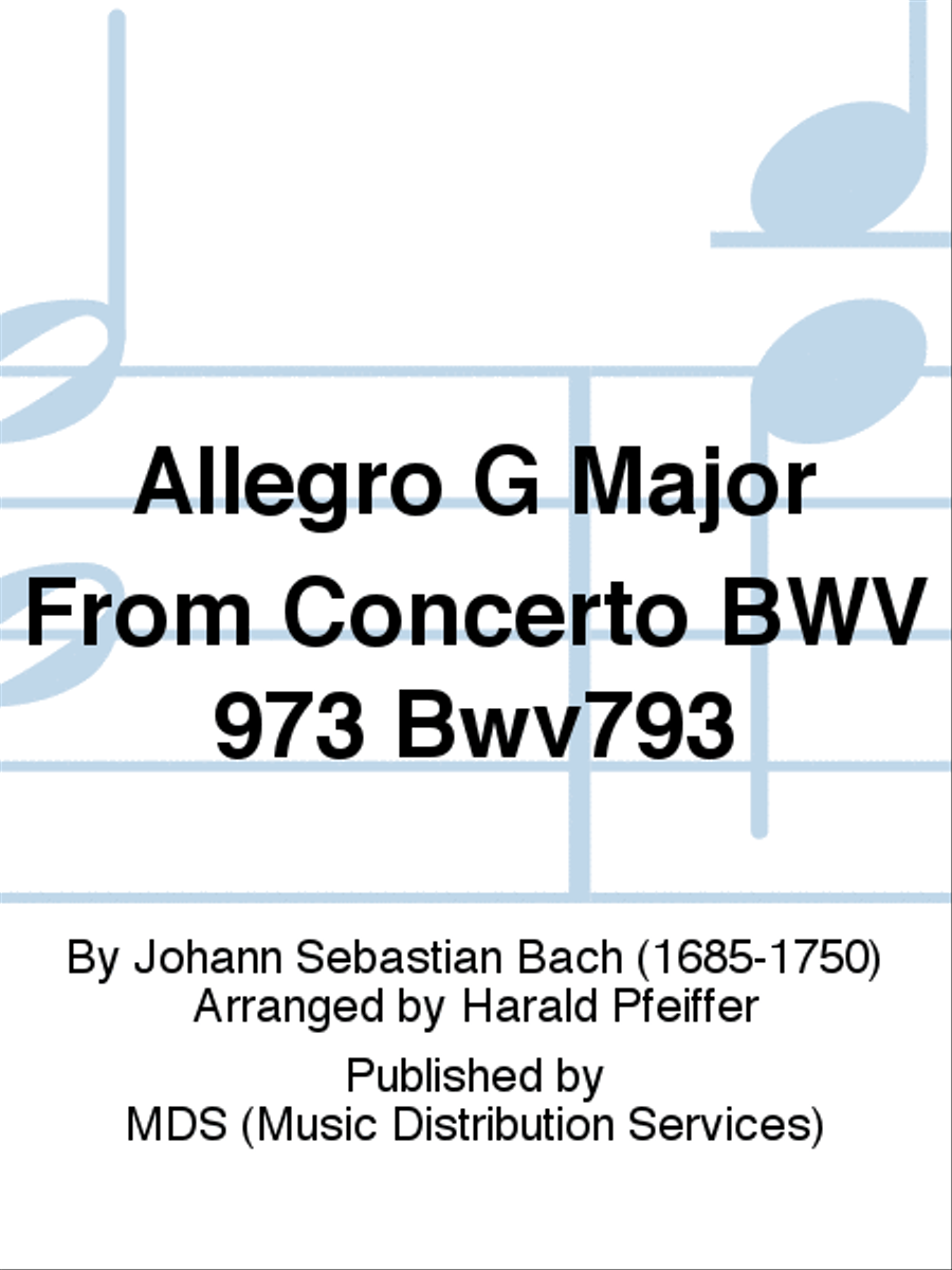 Allegro G major from Concerto BWV 973 BWV793 Trumpet scores gallery preview page 1