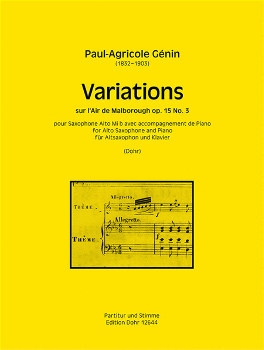 Variations op.15/3 Alto Saxophone scores gallery preview page 1