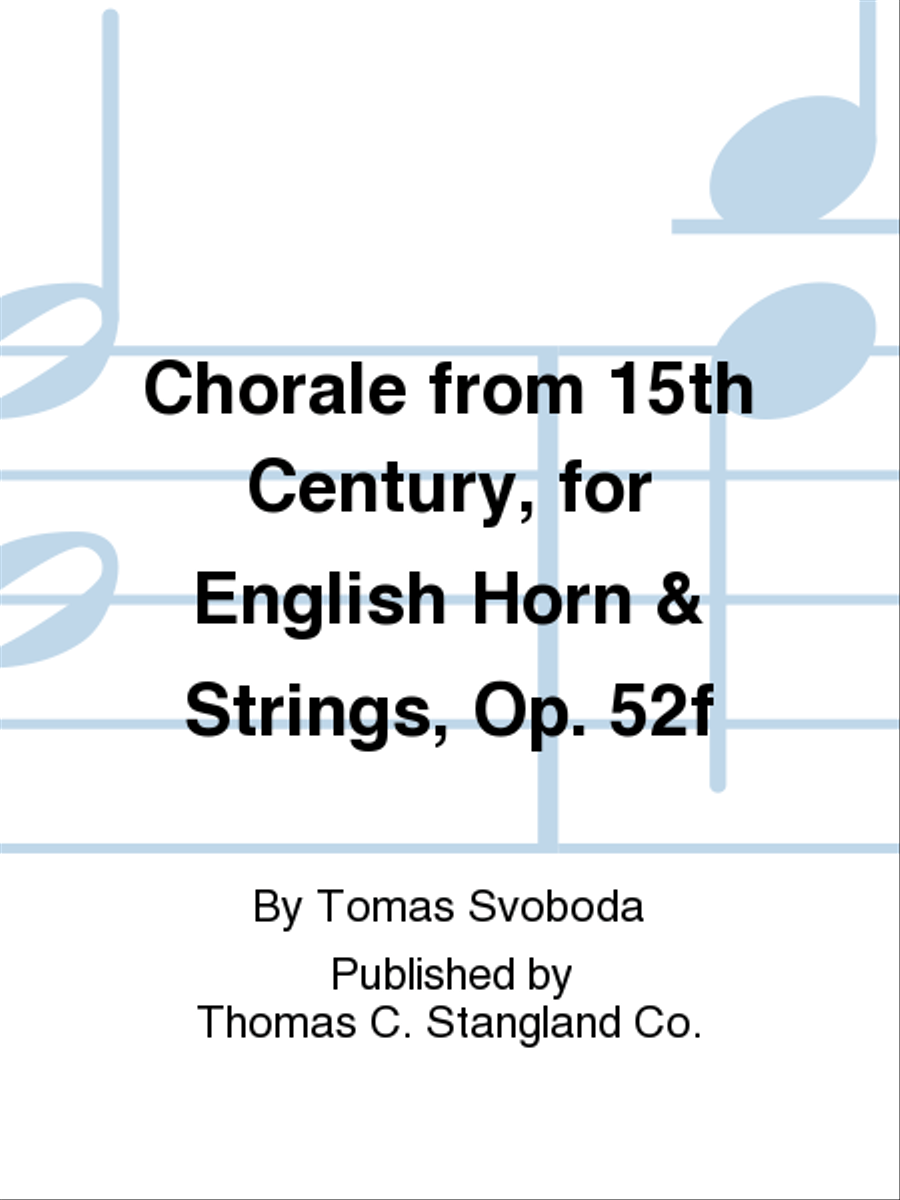 Chorale from 15th Century, for English Horn & Strings, Op. 52f Orchestra scores gallery preview page 1