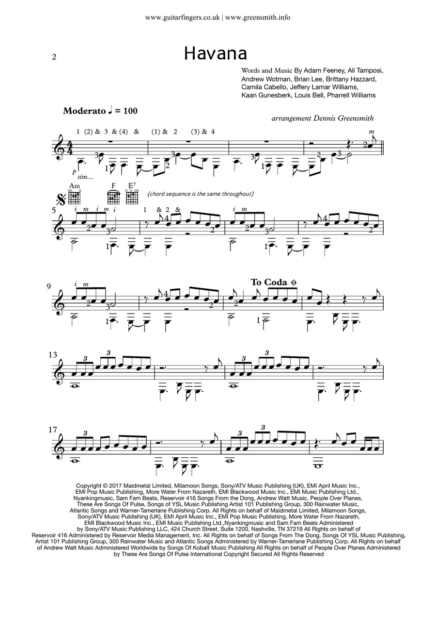 Havana Acoustic Guitar scores gallery preview page 2