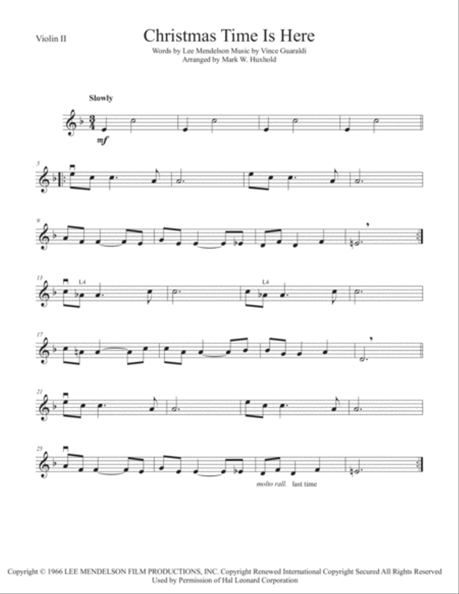 Christmas Time Is Here String Quintet scores gallery preview page 2