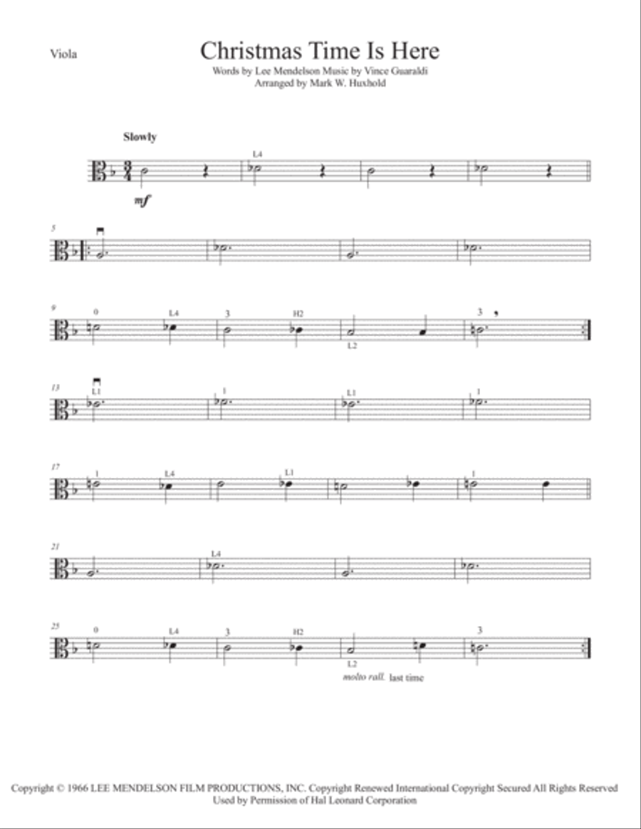 Christmas Time Is Here String Quintet scores gallery preview page 3
