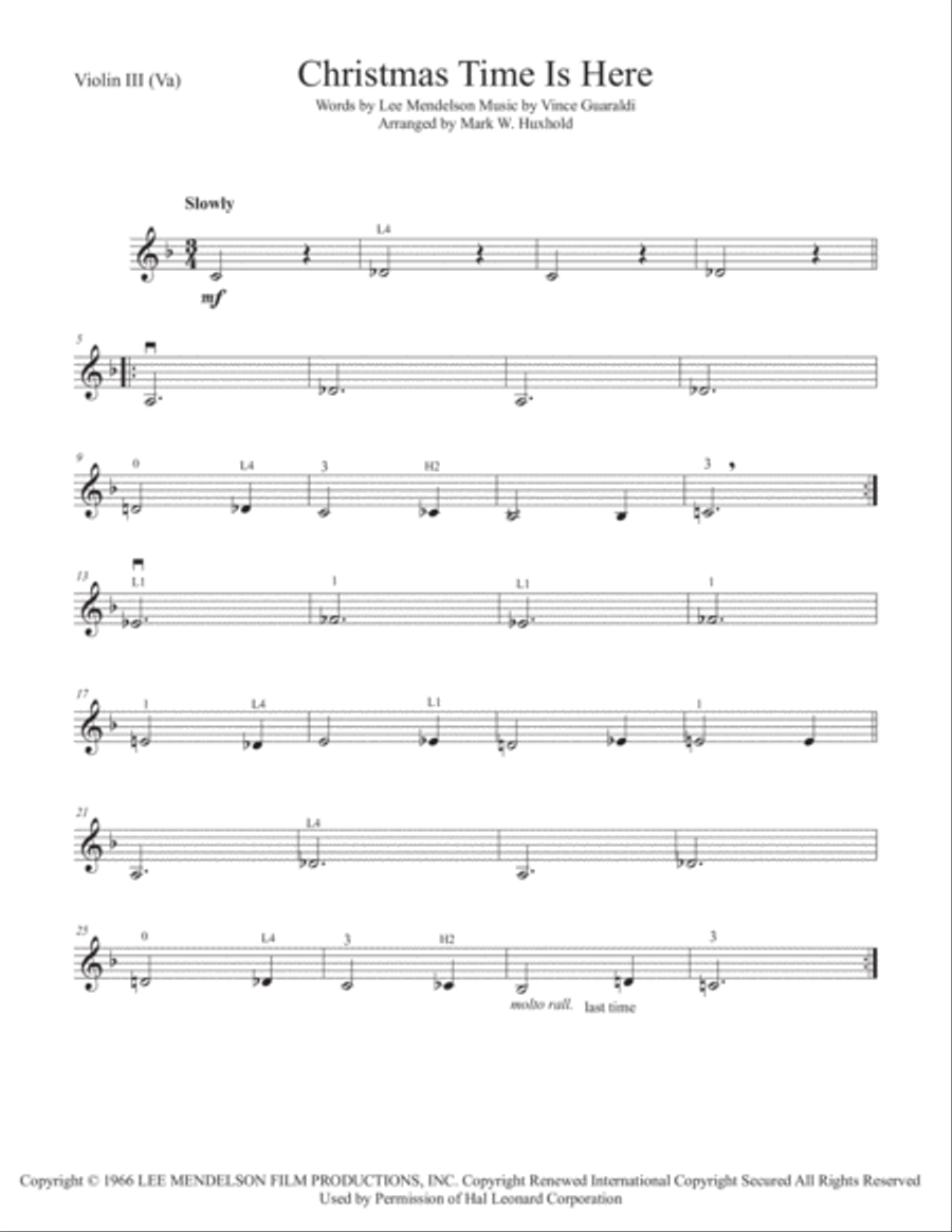 Christmas Time Is Here String Quintet scores gallery preview page 4