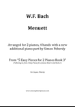 Menuett (W.F. Bach) for 2 pianos (additional piano part by Simon Peberdy). Easy music for 2 pianos