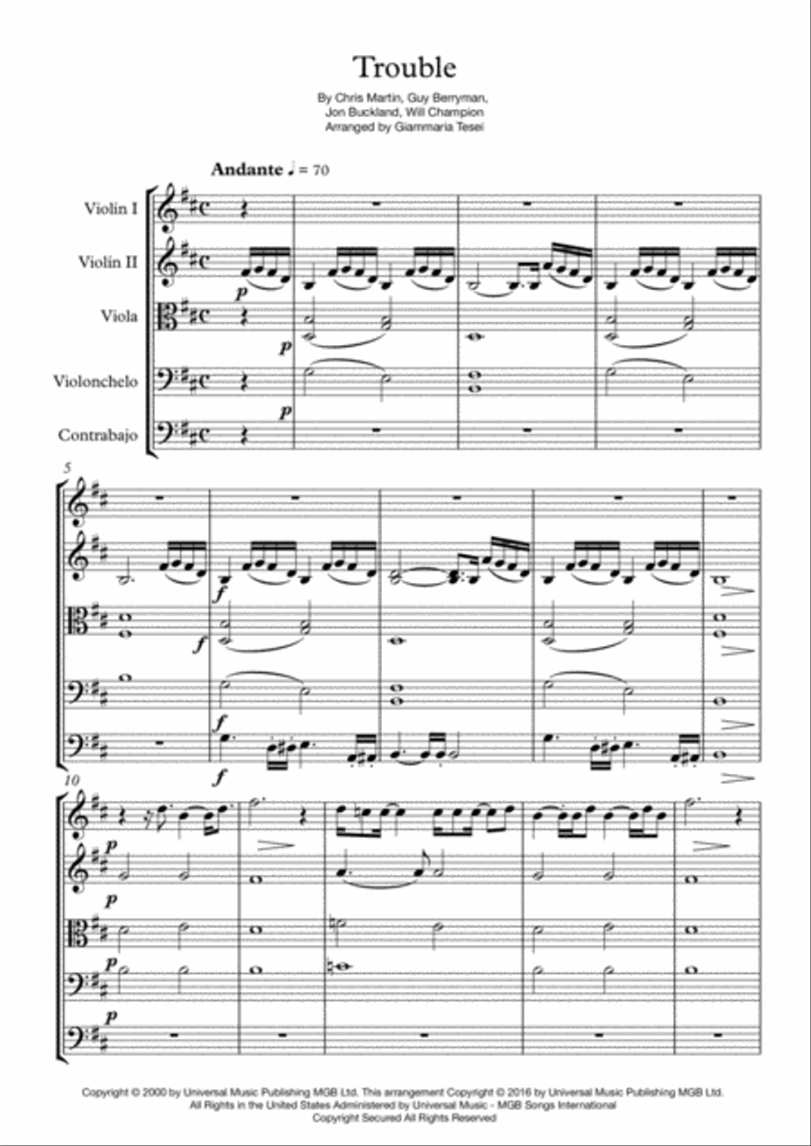 Trouble String Orchestra scores gallery preview page 1