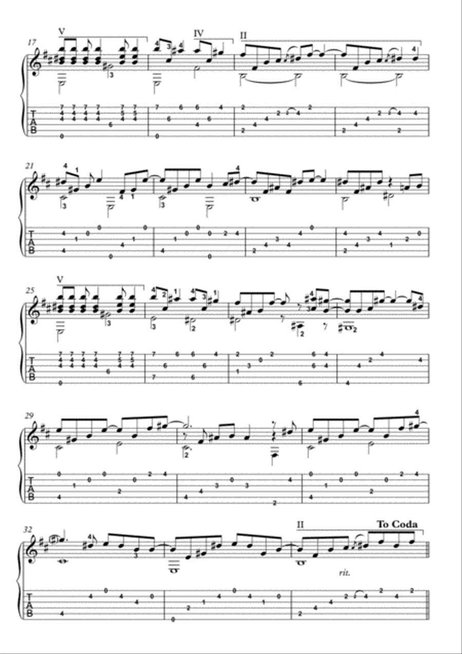 Arthur's Theme (best That You Can Do) Guitar Tablature scores gallery preview page 2