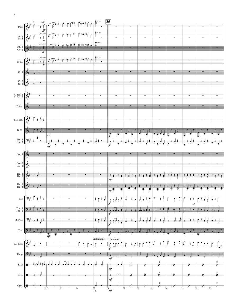 Anthem of the Butterflies (March) Concert Band scores gallery preview page 4