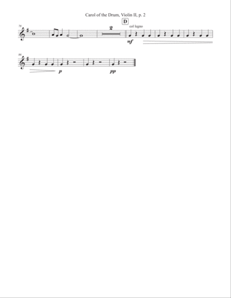 Carol Of The Drum String Quintet scores gallery preview page 4
