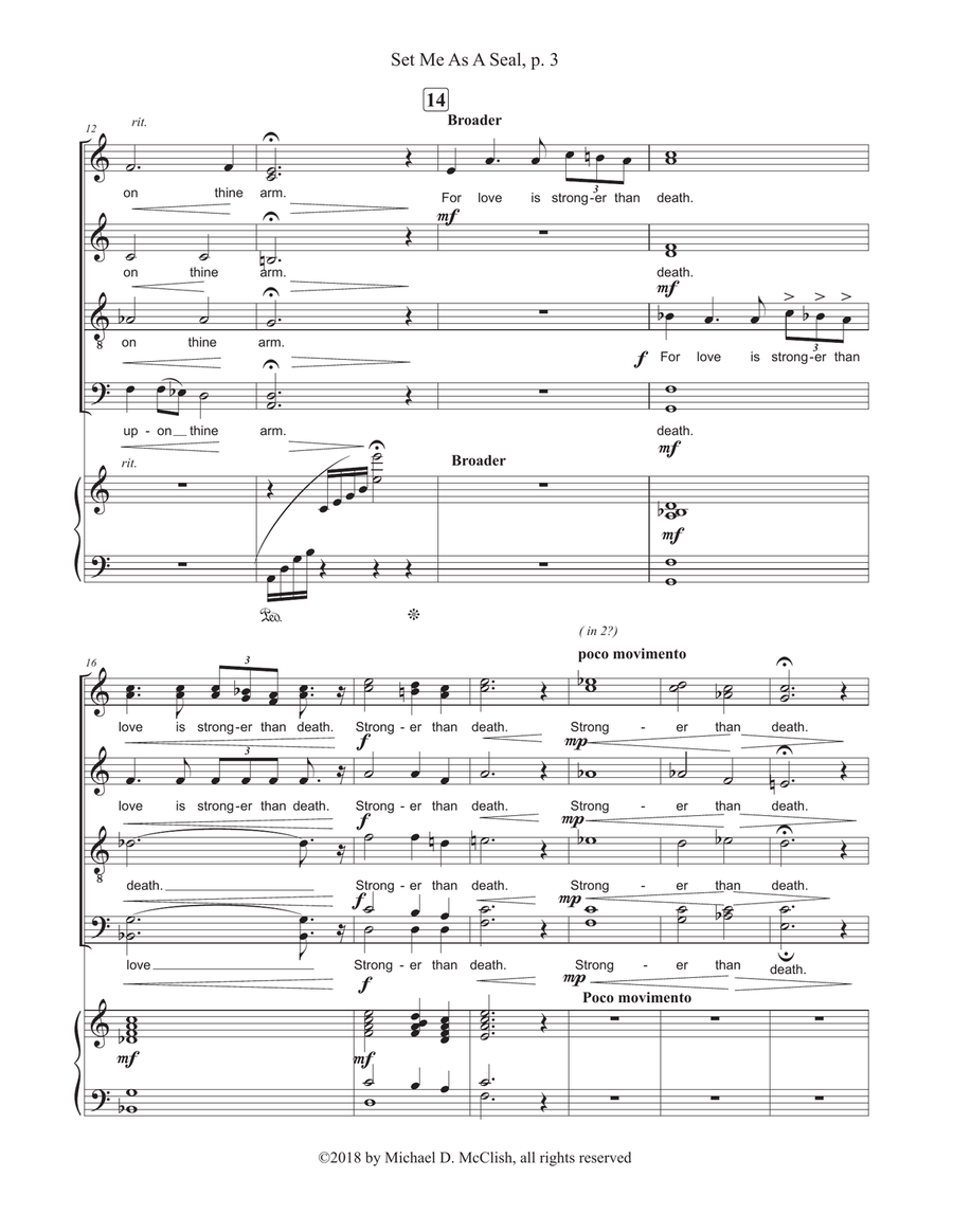 Set Me As A Seal Upon Thine Heart 4-Part scores gallery preview page 3