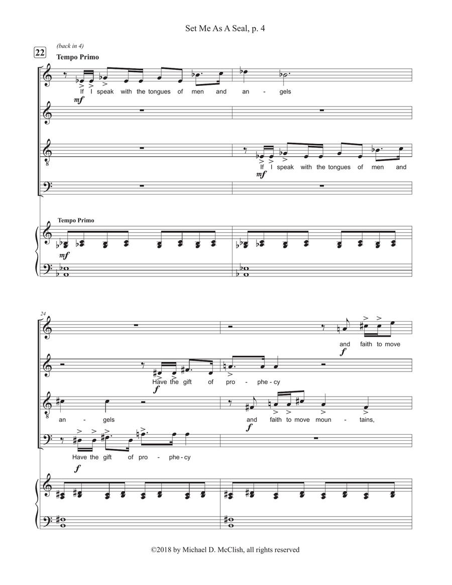 Set Me As A Seal Upon Thine Heart 4-Part scores gallery preview page 4