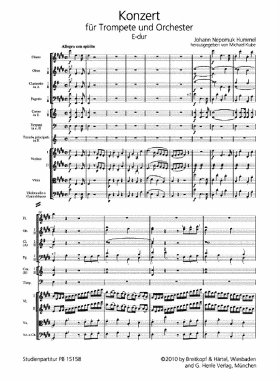 Trumpet Concerto in E major Orchestra scores gallery preview page 2