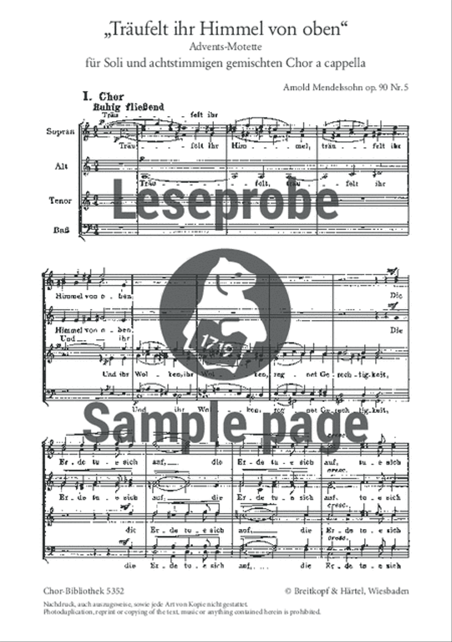 Advent Motet Op. 90/5 SATBarB scores gallery preview page 2