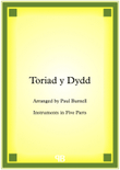 Toriad y Dydd, arranged for instruments in five parts