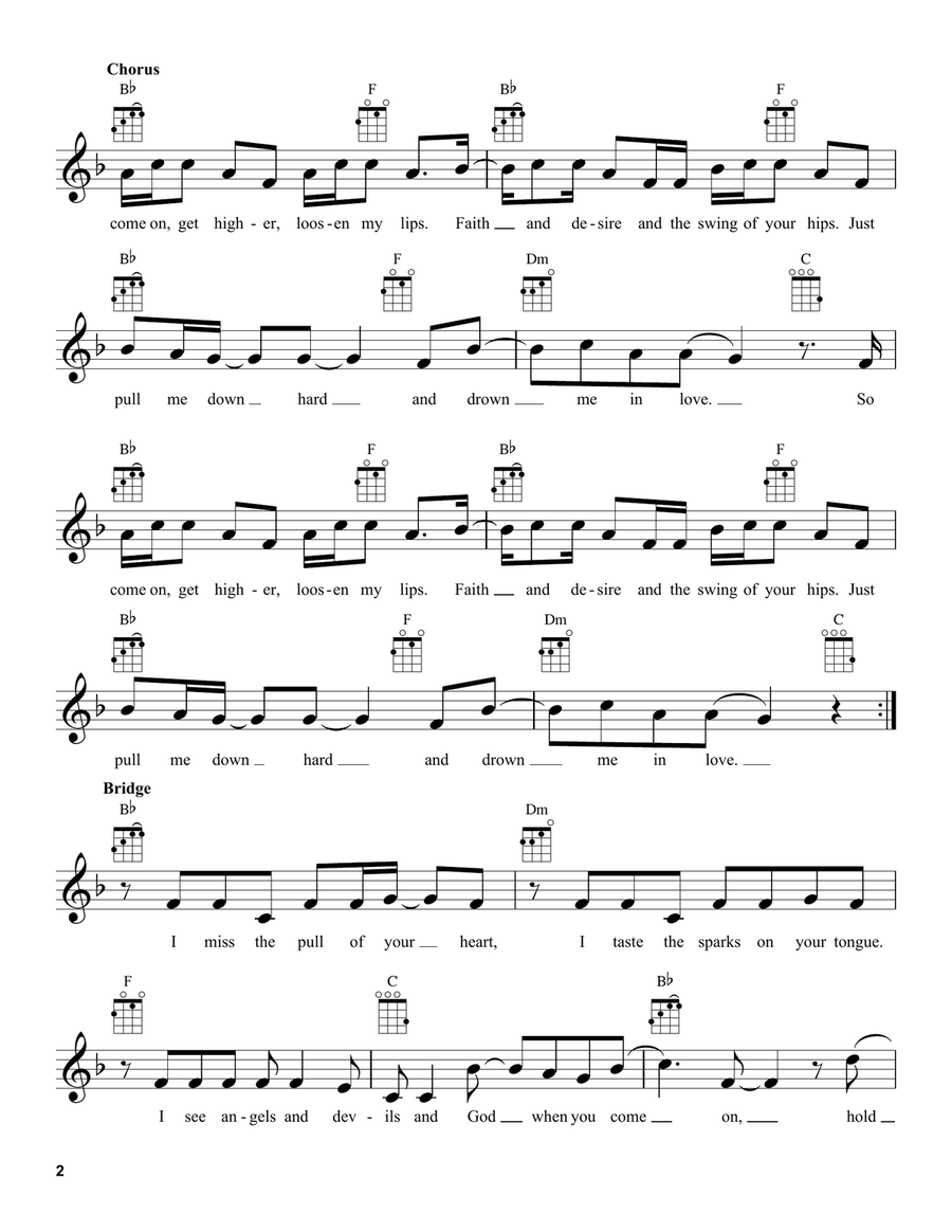 Come On Get Higher Ukulele scores gallery preview page 2